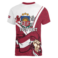 Personalized Latvia Independence Day Women V-Neck T-Shirt 18th November 1918 - Wonder Print Shop