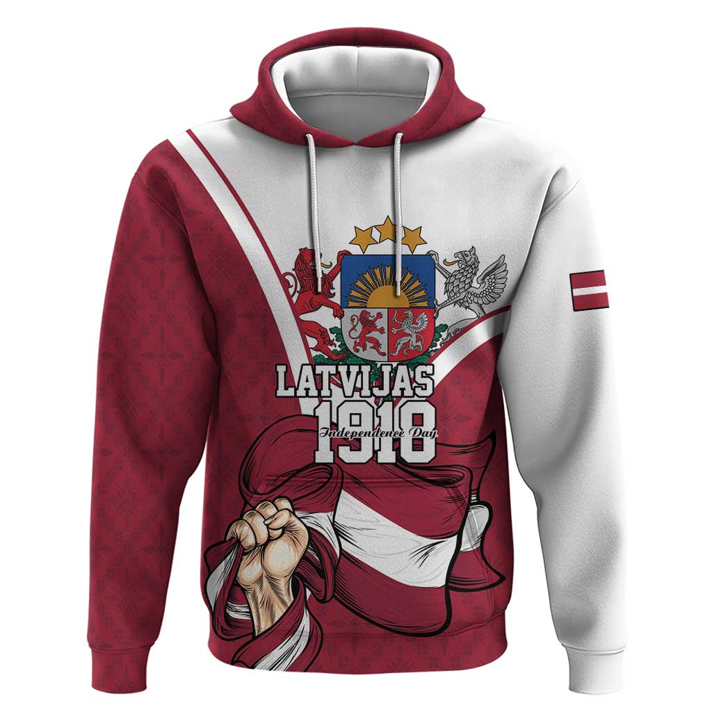 Personalized Latvia Independence Day Zip Hoodie 18th November 1918 - Wonder Print Shop