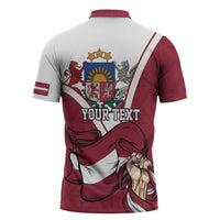 Personalized Latvia Independence Day Zipper Polo Shirt 18th November 1918 - Wonder Print Shop