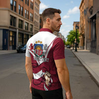 Personalized Latvia Independence Day Zipper Polo Shirt 18th November 1918 - Wonder Print Shop