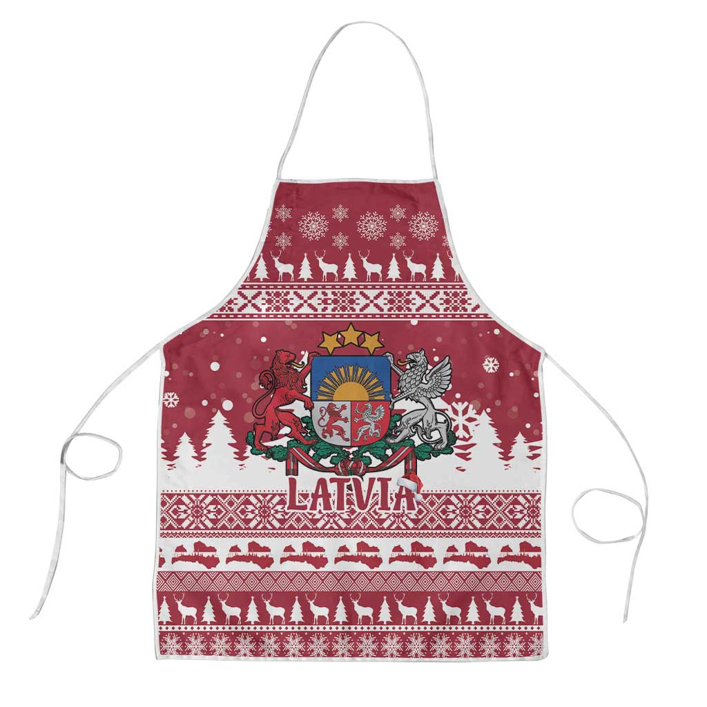 Latvia Christmas Apron Priecigus Ziemassvetkus - Wonder Print Shop