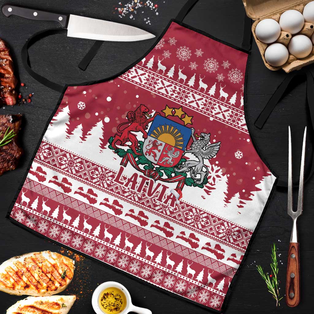 Latvia Christmas Apron Priecigus Ziemassvetkus - Wonder Print Shop