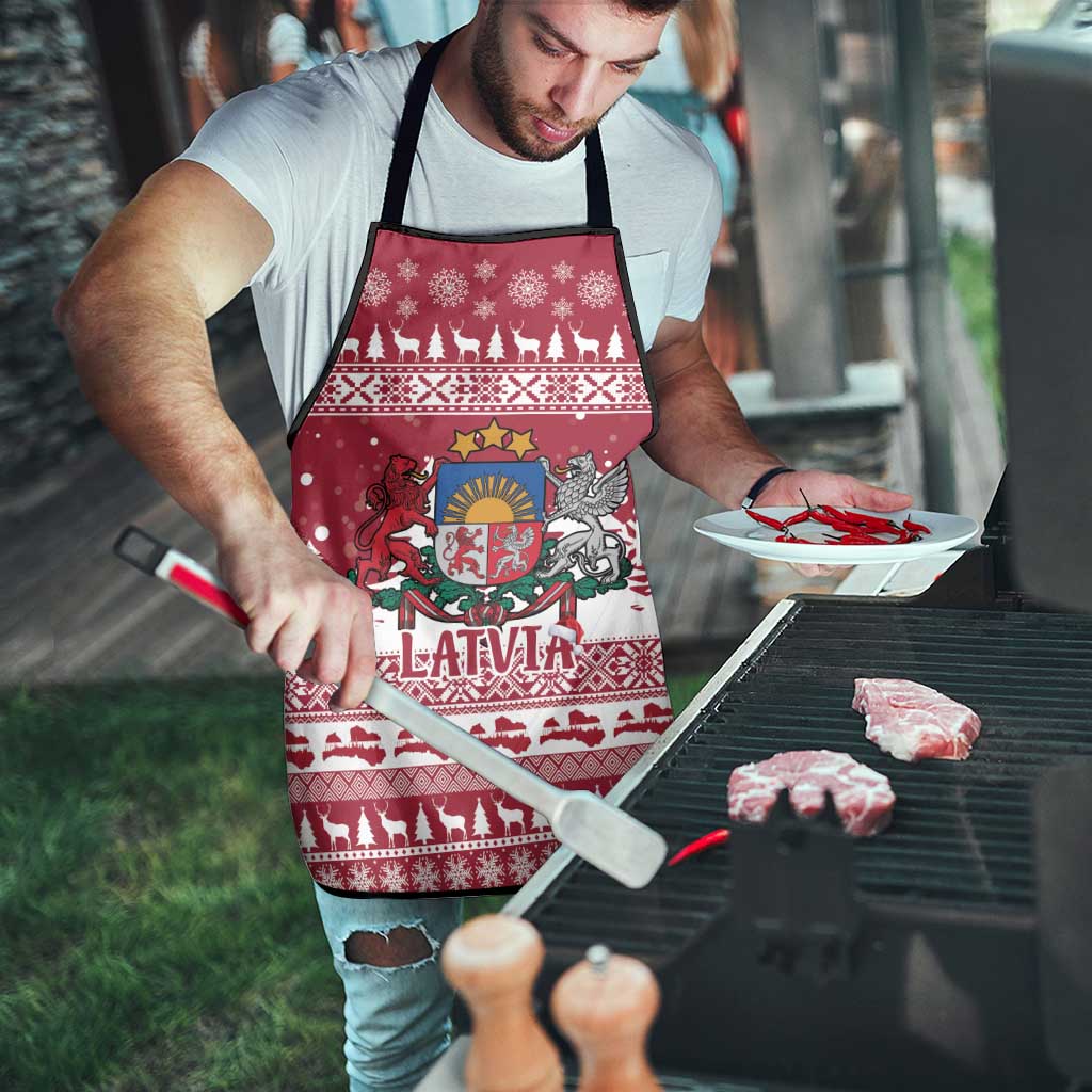 Latvia Christmas Apron Priecigus Ziemassvetkus - Wonder Print Shop