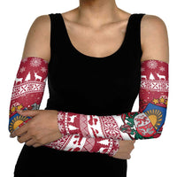 Latvia Christmas Arm Sleeves Priecigus Ziemassvetkus - Wonder Print Shop