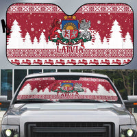 Latvia Christmas Auto Sun Shade Priecigus Ziemassvetkus - Wonder Print Shop