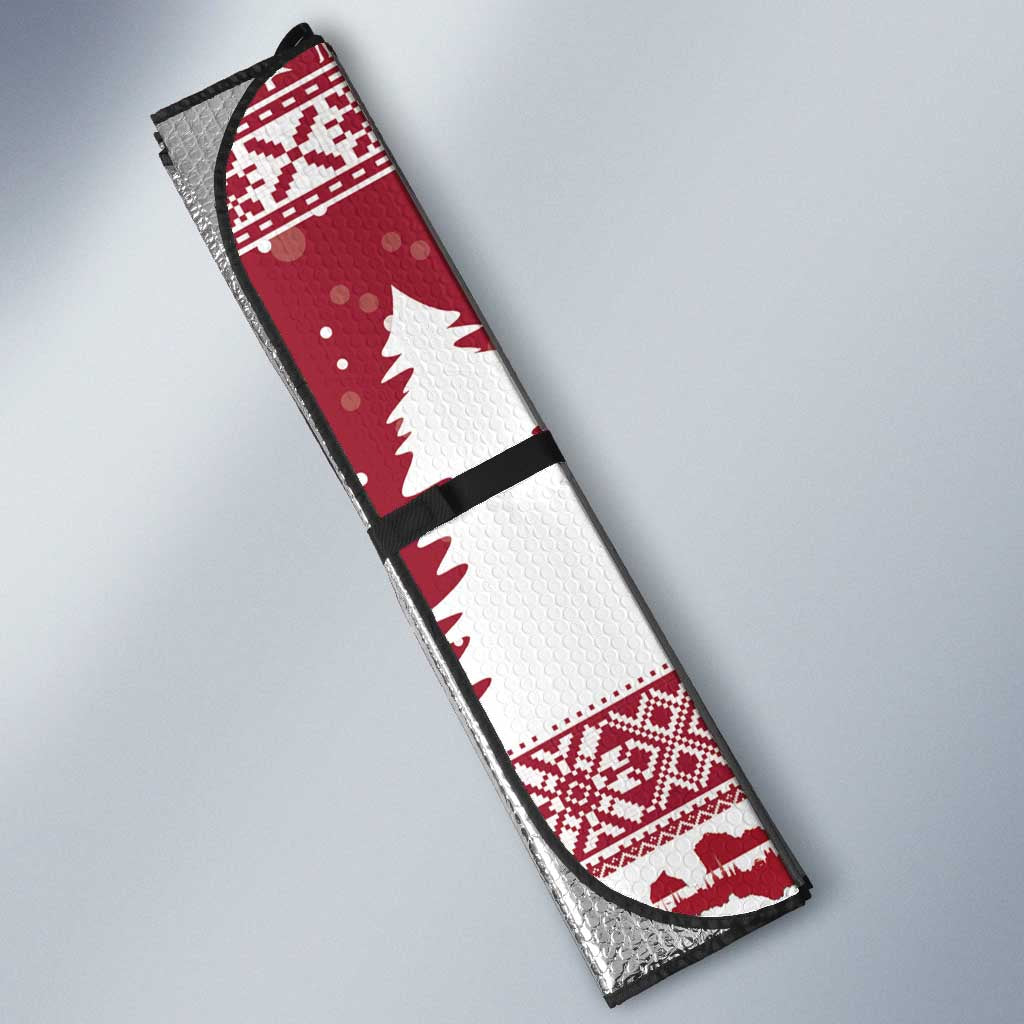 Latvia Christmas Auto Sun Shade Priecigus Ziemassvetkus - Wonder Print Shop