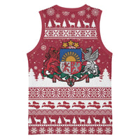 Latvia Christmas Basketball Jersey Priecigus Ziemassvetkus - Wonder Print Shop