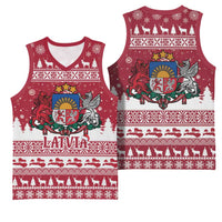 Latvia Christmas Basketball Jersey Priecigus Ziemassvetkus - Wonder Print Shop