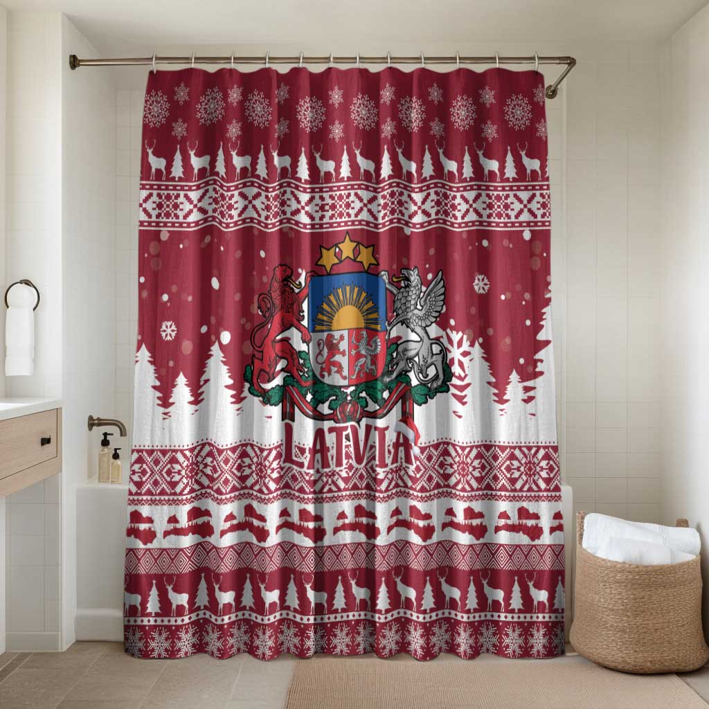 Latvia Christmas Bathroom Set Priecigus Ziemassvetkus - Wonder Print Shop
