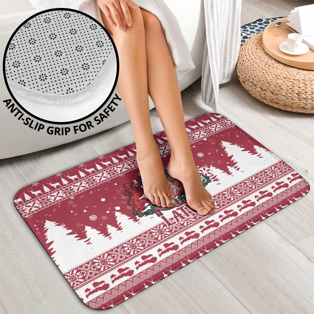 Latvia Christmas Bathroom Set Priecigus Ziemassvetkus - Wonder Print Shop