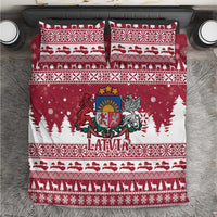 Latvia Christmas Bedding Set Priecigus Ziemassvetkus - Wonder Print Shop