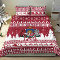 Latvia Christmas Bedding Set Priecigus Ziemassvetkus - Wonder Print Shop