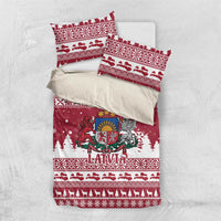 Latvia Christmas Bedding Set Priecigus Ziemassvetkus - Wonder Print Shop
