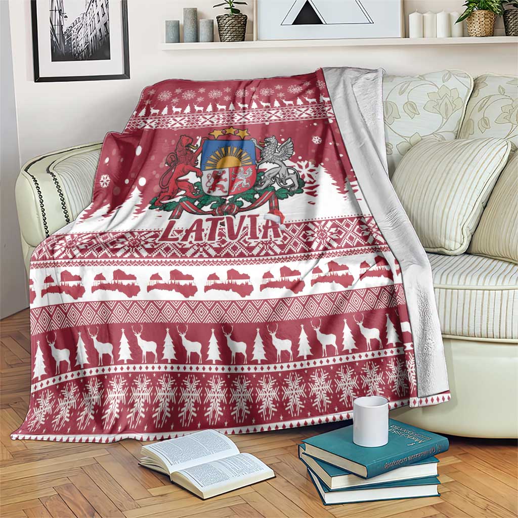 Latvia Christmas Blanket Priecigus Ziemassvetkus - Wonder Print Shop
