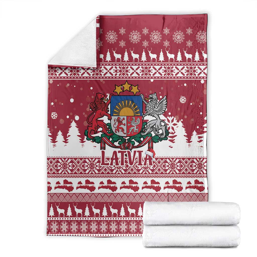 Latvia Christmas Blanket Priecigus Ziemassvetkus - Wonder Print Shop