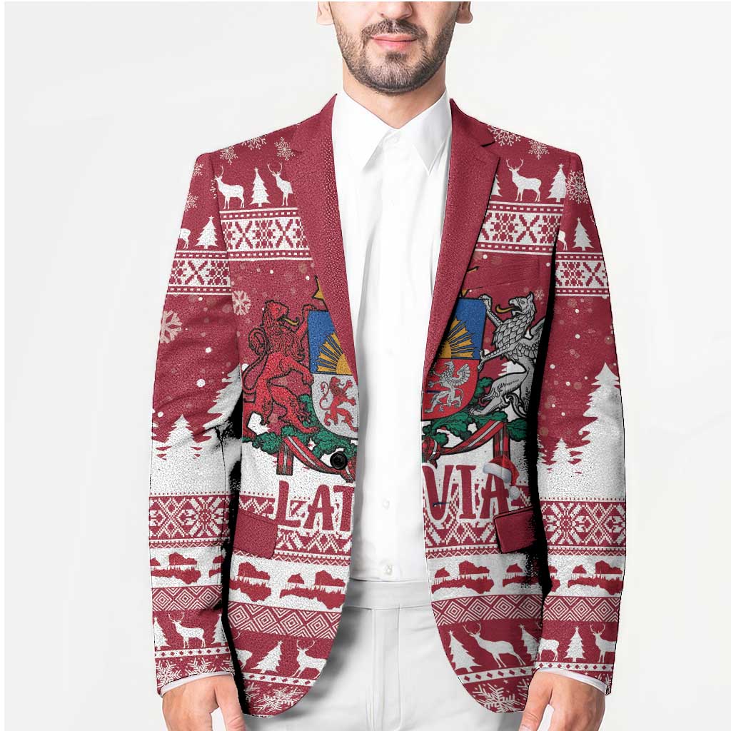 Latvia Christmas Blazer Priecigus Ziemassvetkus - Wonder Print Shop