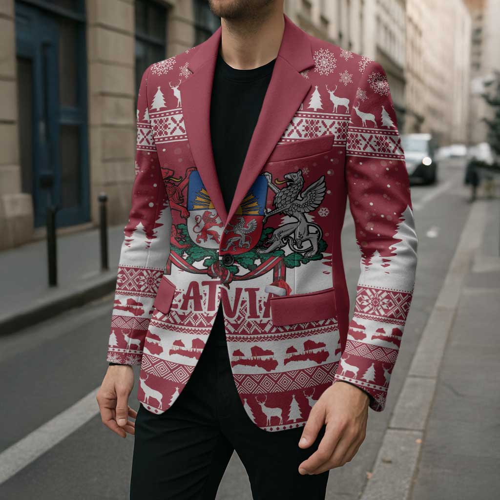 Latvia Christmas Blazer Priecigus Ziemassvetkus - Wonder Print Shop