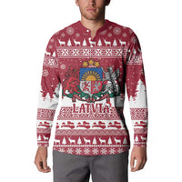 Latvia Christmas Button Sweatshirt Priecigus Ziemassvetkus - Wonder Print Shop