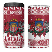 Latvia Christmas 4 in 1 Can Cooler Tumbler Priecigus Ziemassvetkus - Wonder Print Shop