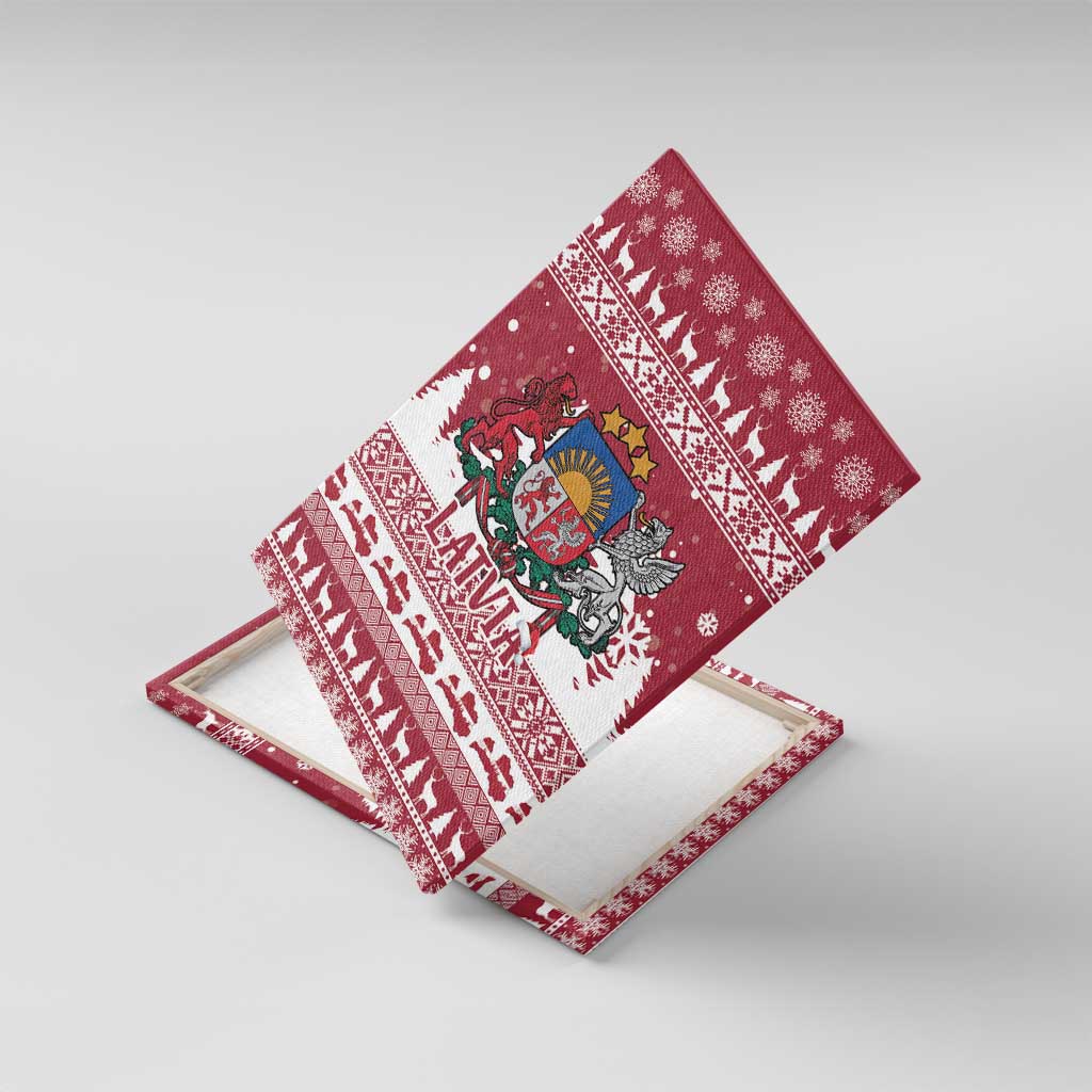 Latvia Christmas Canvas Wall Art Priecigus Ziemassvetkus - Wonder Print Shop