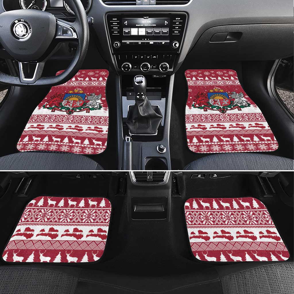 Latvia Christmas Car Mats Priecigus Ziemassvetkus - Wonder Print Shop