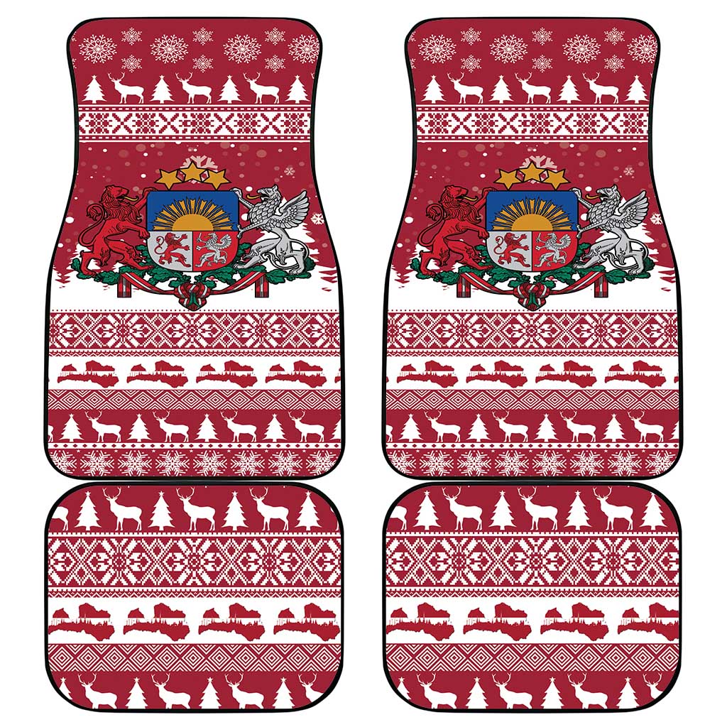 Latvia Christmas Car Mats Priecigus Ziemassvetkus - Wonder Print Shop