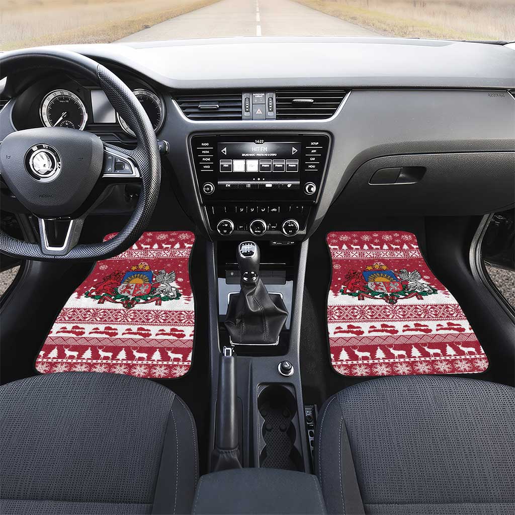 Latvia Christmas Car Mats Priecigus Ziemassvetkus - Wonder Print Shop