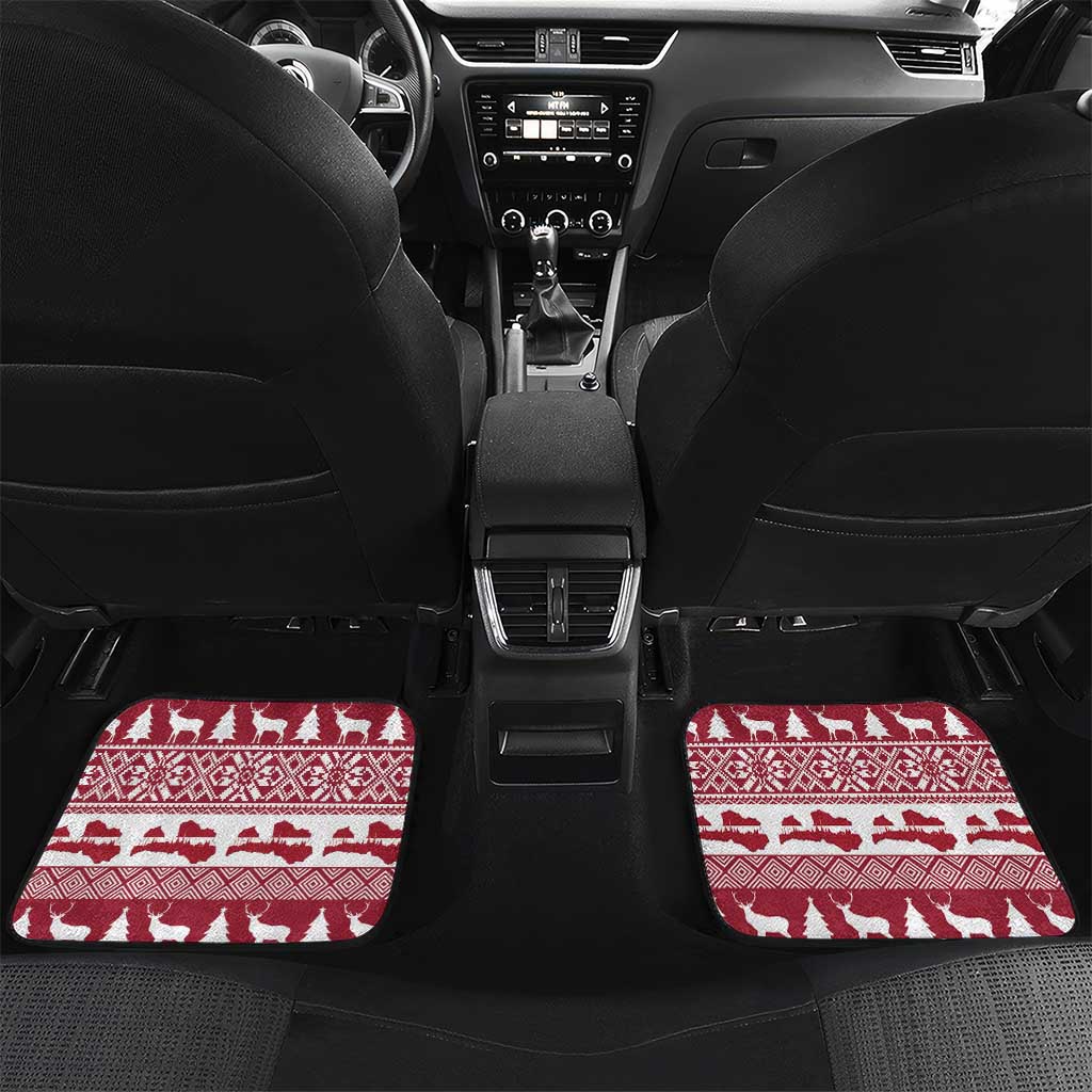 Latvia Christmas Car Mats Priecigus Ziemassvetkus - Wonder Print Shop