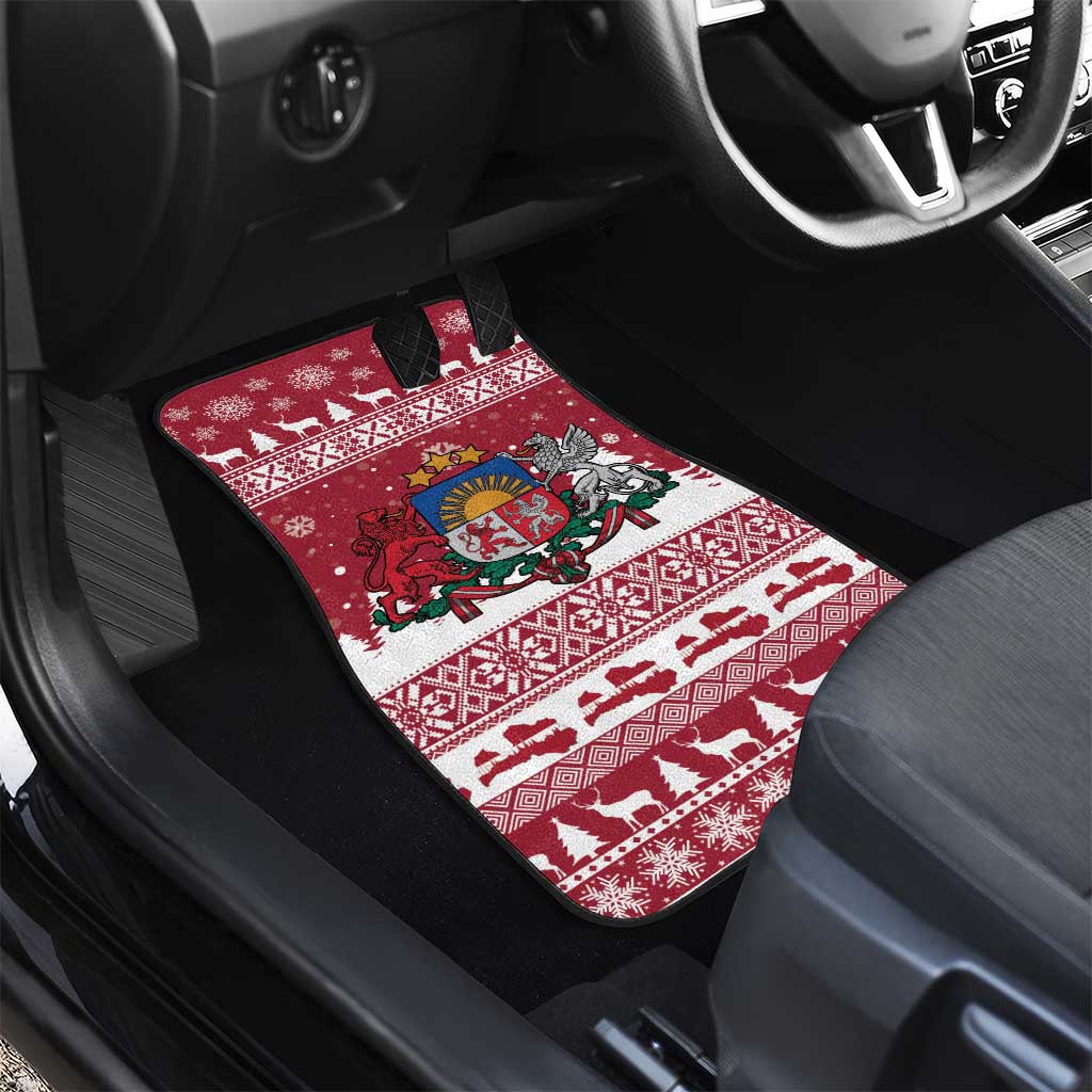 Latvia Christmas Car Mats Priecigus Ziemassvetkus - Wonder Print Shop
