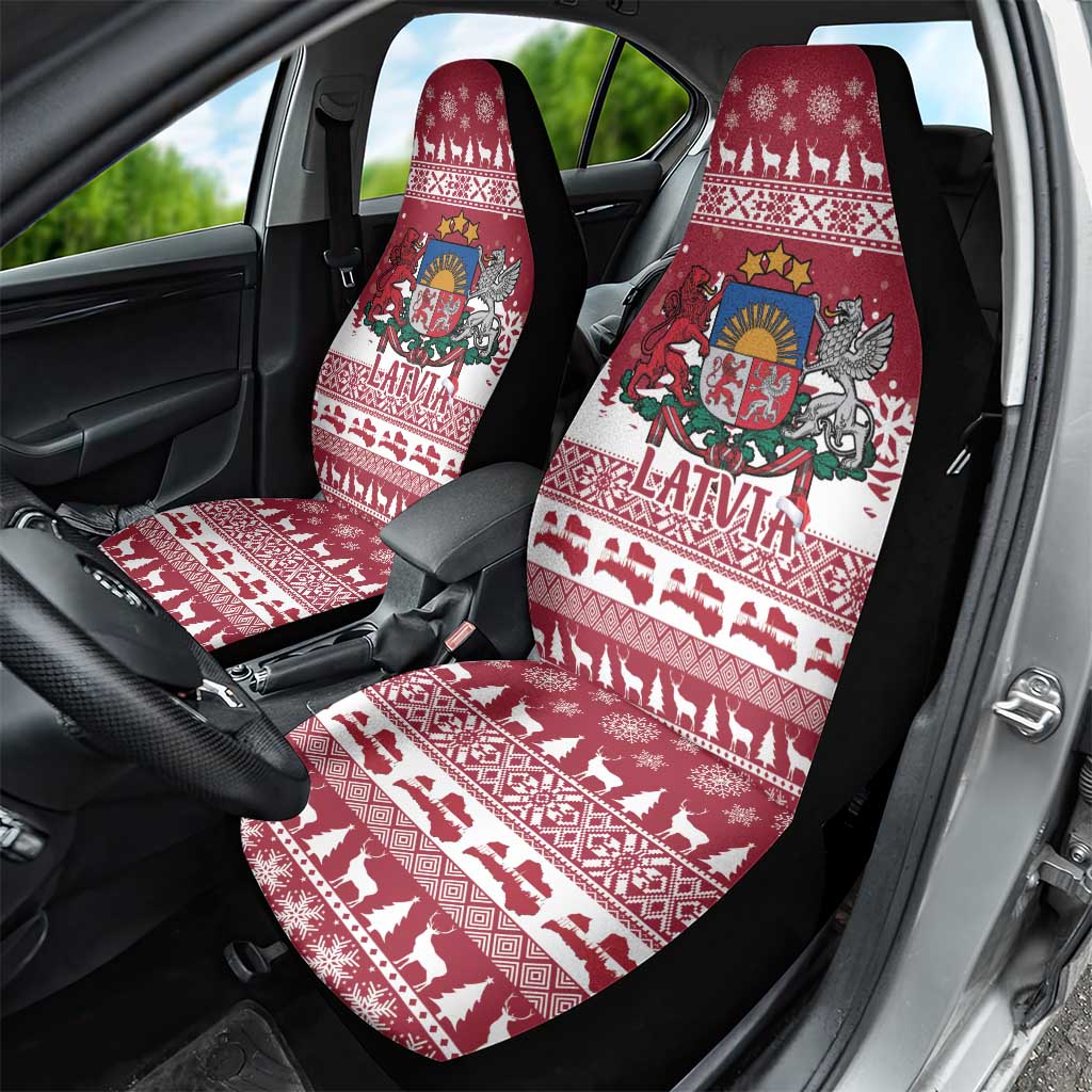 Latvia Christmas Car Seat Cover Priecigus Ziemassvetkus - Wonder Print Shop