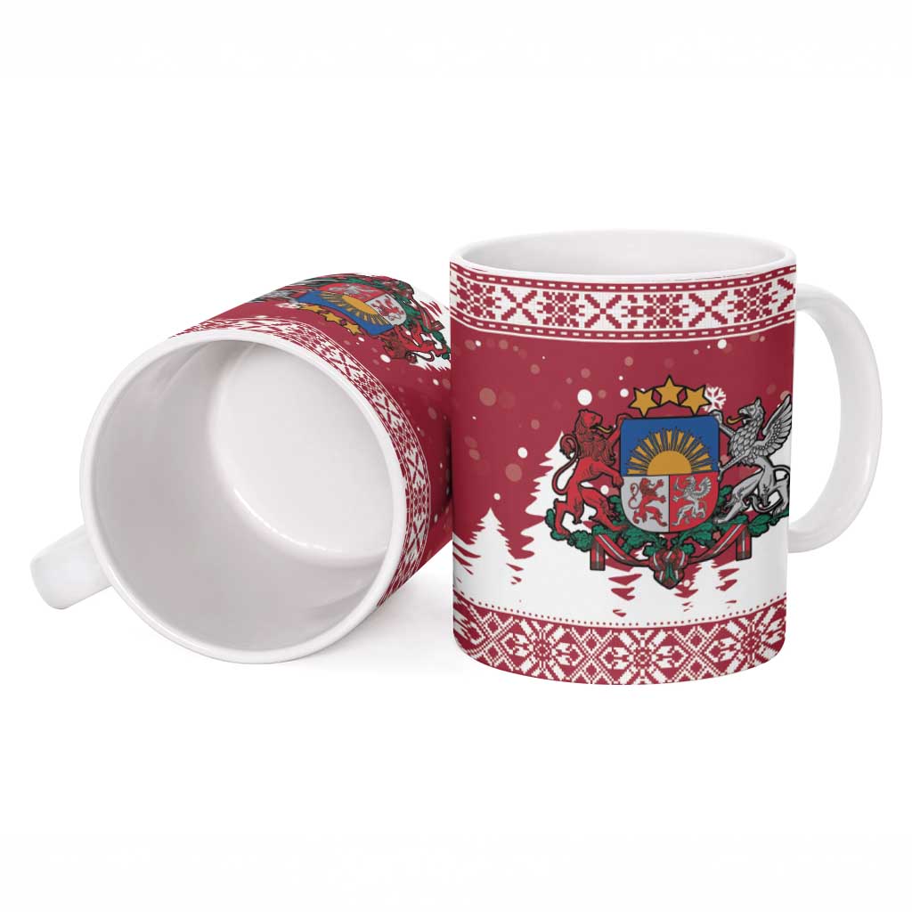 Latvia Christmas Ceramic Mug Priecigus Ziemassvetkus - Wonder Print Shop
