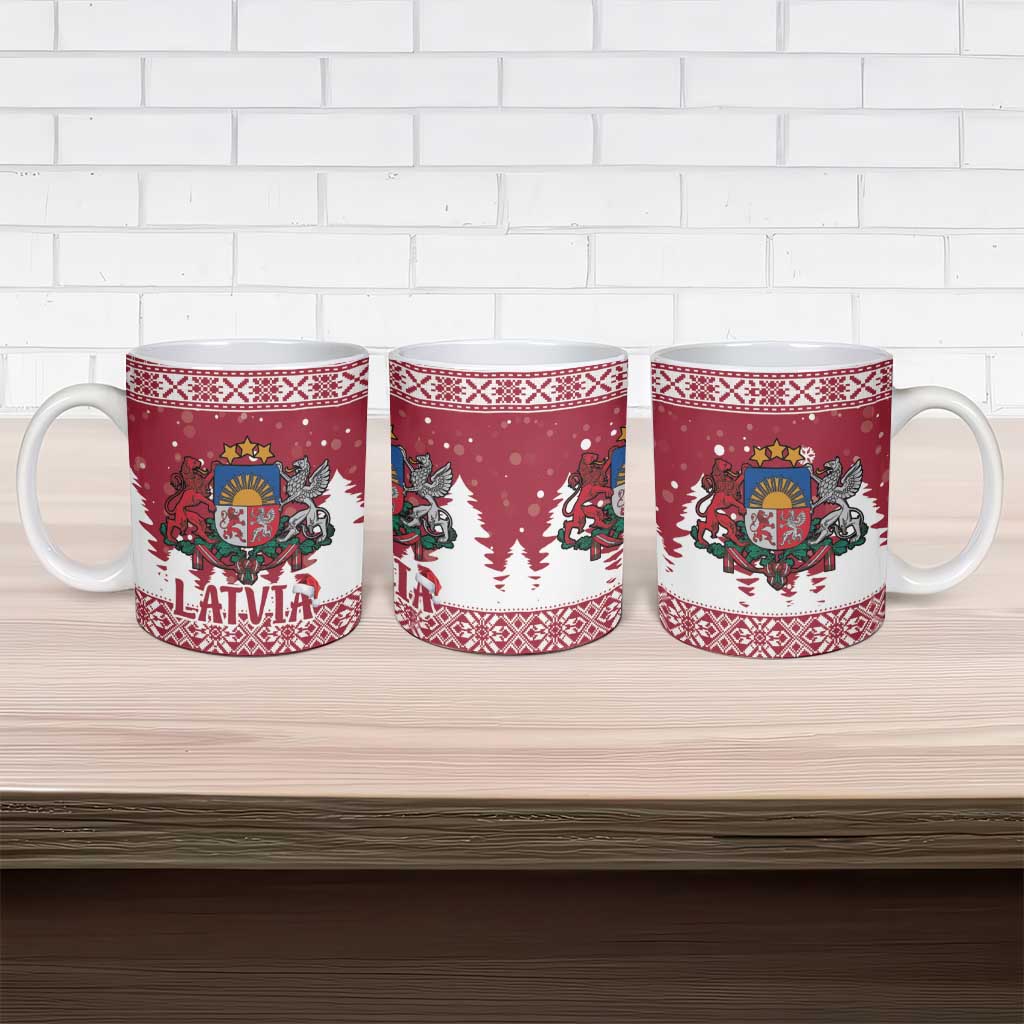 Latvia Christmas Ceramic Mug Priecigus Ziemassvetkus - Wonder Print Shop