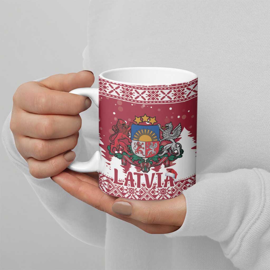 Latvia Christmas Ceramic Mug Priecigus Ziemassvetkus - Wonder Print Shop