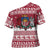 Latvia Christmas Cross Shoulder Shirt Priecigus Ziemassvetkus - Wonder Print Shop