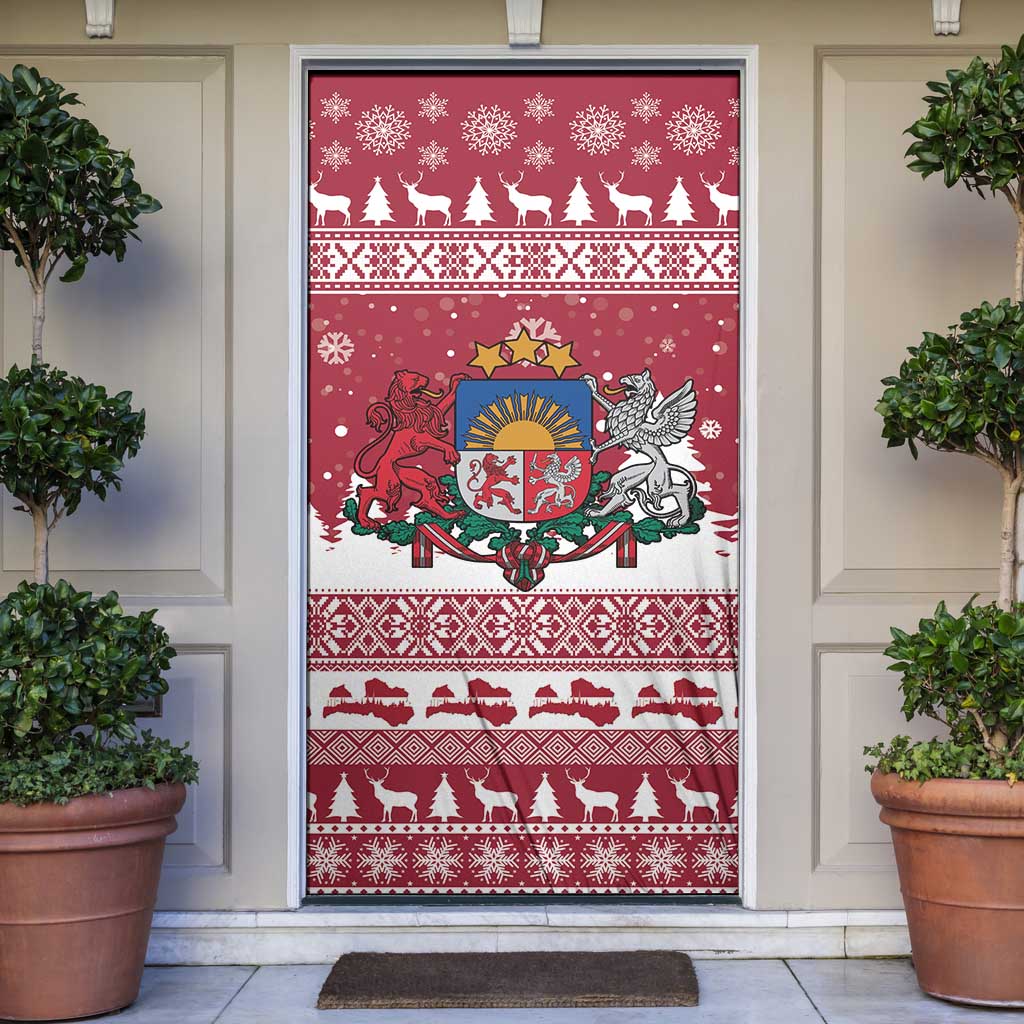 Latvia Christmas Door Cover Priecigus Ziemassvetkus - Wonder Print Shop