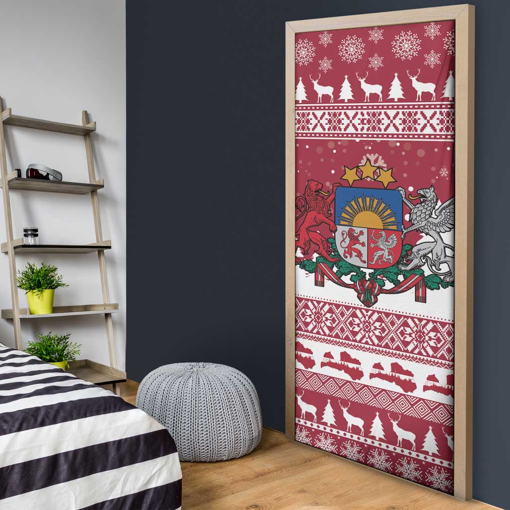 Latvia Christmas Door Cover Priecigus Ziemassvetkus - Wonder Print Shop