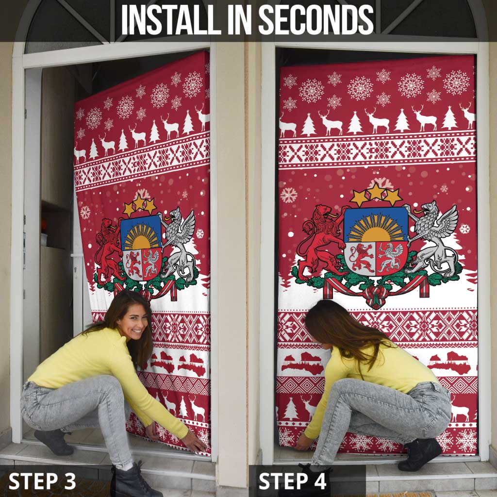 Latvia Christmas Door Cover Priecigus Ziemassvetkus - Wonder Print Shop