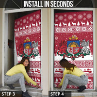 Latvia Christmas Door Cover Priecigus Ziemassvetkus - Wonder Print Shop