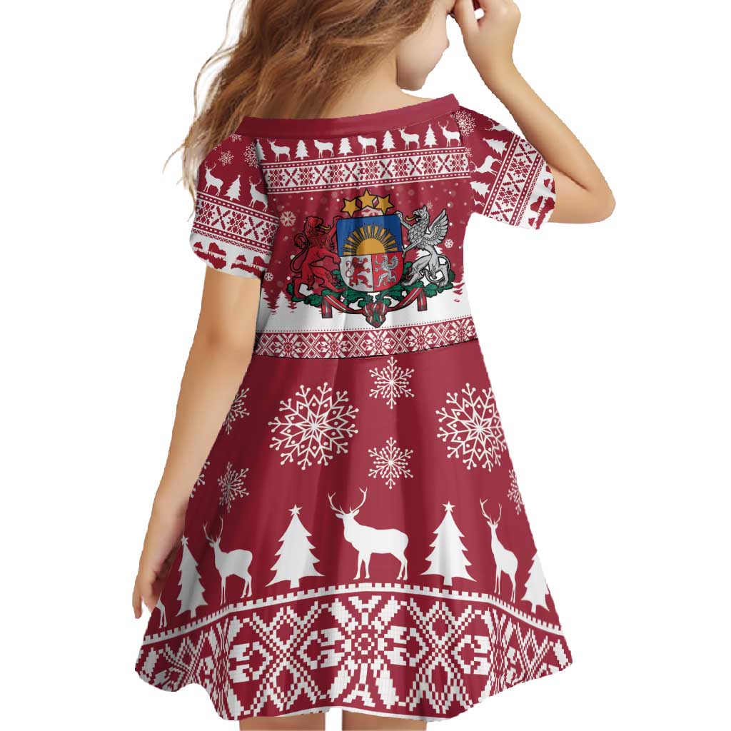 Latvia Christmas Family Matching Long Sleeve Bodycon Dress and Hawaiian Shirt Priecigus Ziemassvetkus - Wonder Print Shop