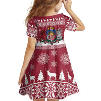 Latvia Christmas Family Matching Off Shoulder Maxi Dress and Hawaiian Shirt Priecigus Ziemassvetkus - Wonder Print Shop