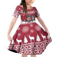 Latvia Christmas Family Matching Off Shoulder Short Dress and Hawaiian Shirt Priecigus Ziemassvetkus - Wonder Print Shop