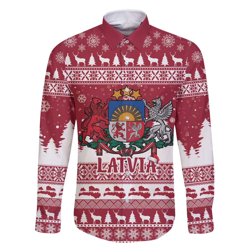 Latvia Christmas Family Matching Tank Maxi Dress and Hawaiian Shirt Priecigus Ziemassvetkus - Wonder Print Shop