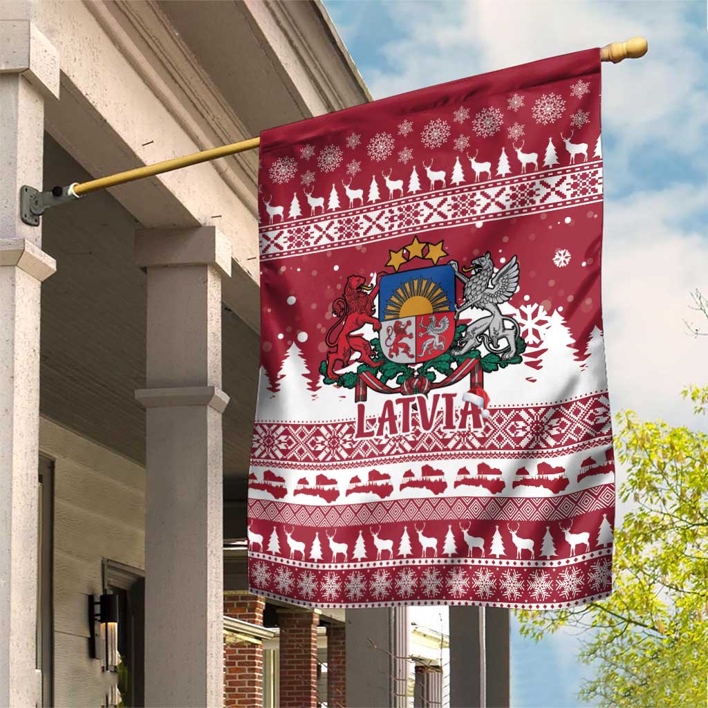 Latvia Christmas Garden Flag Priecigus Ziemassvetkus - Wonder Print Shop