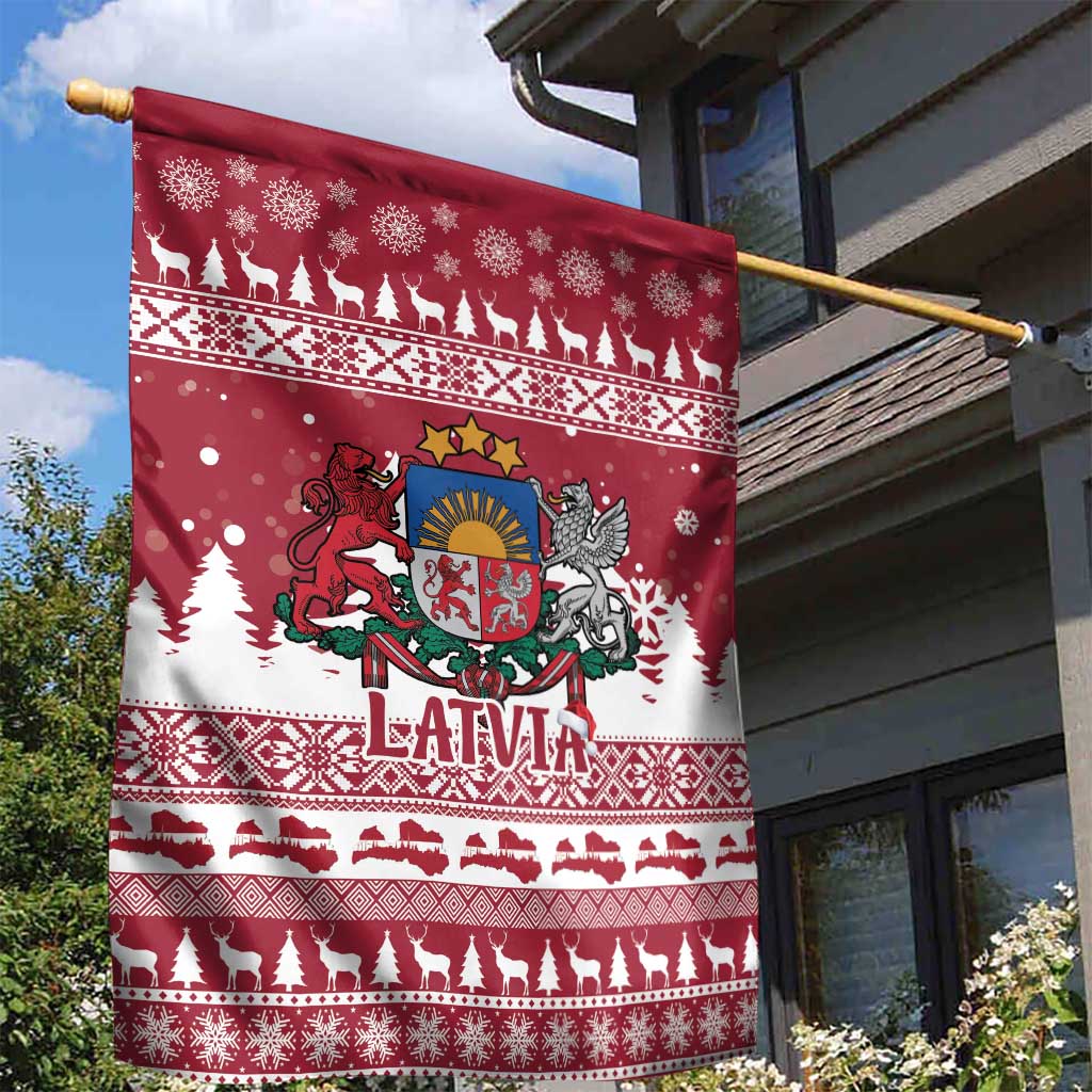 Latvia Christmas Garden Flag Priecigus Ziemassvetkus - Wonder Print Shop