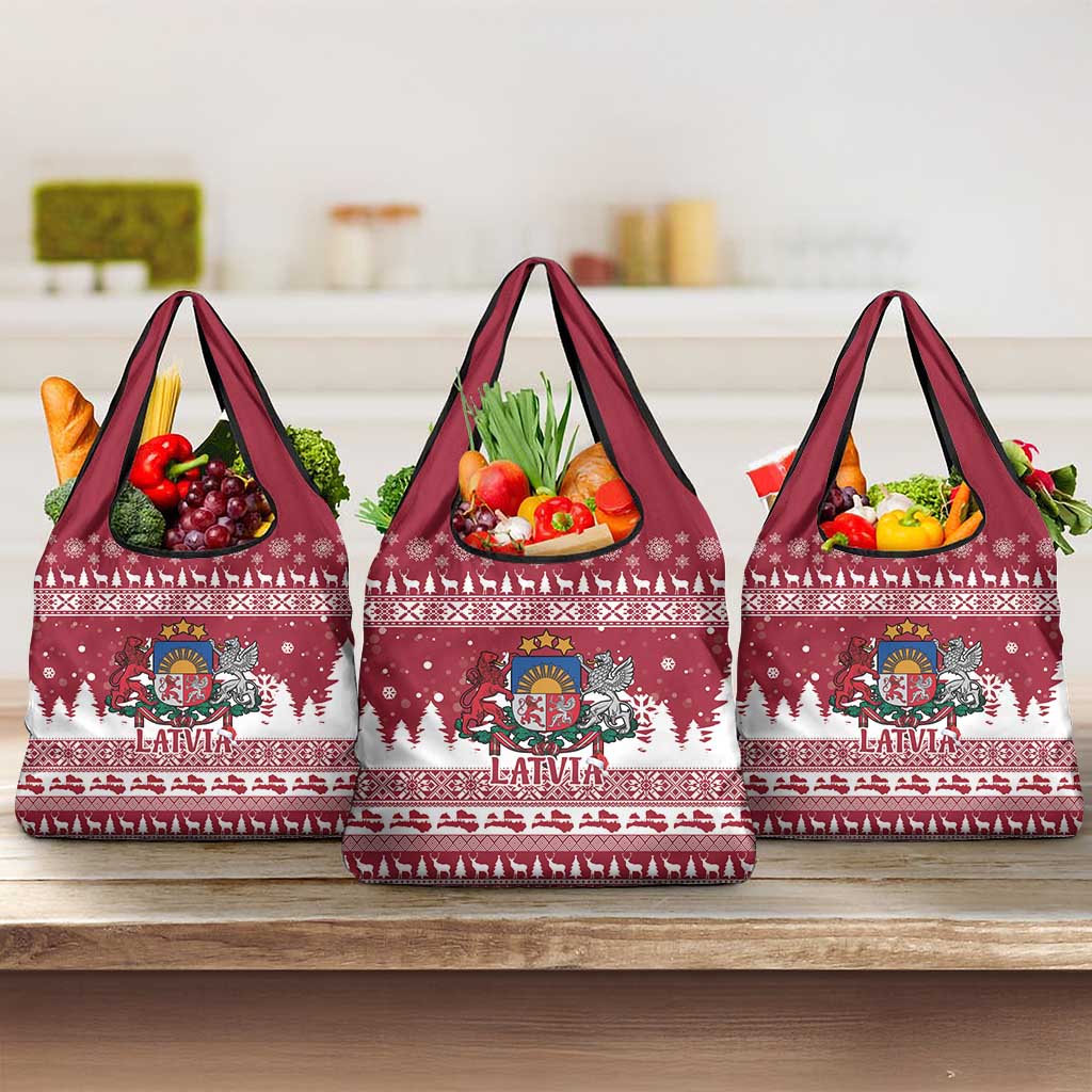 Latvia Christmas Grocery Bag Priecigus Ziemassvetkus - Wonder Print Shop