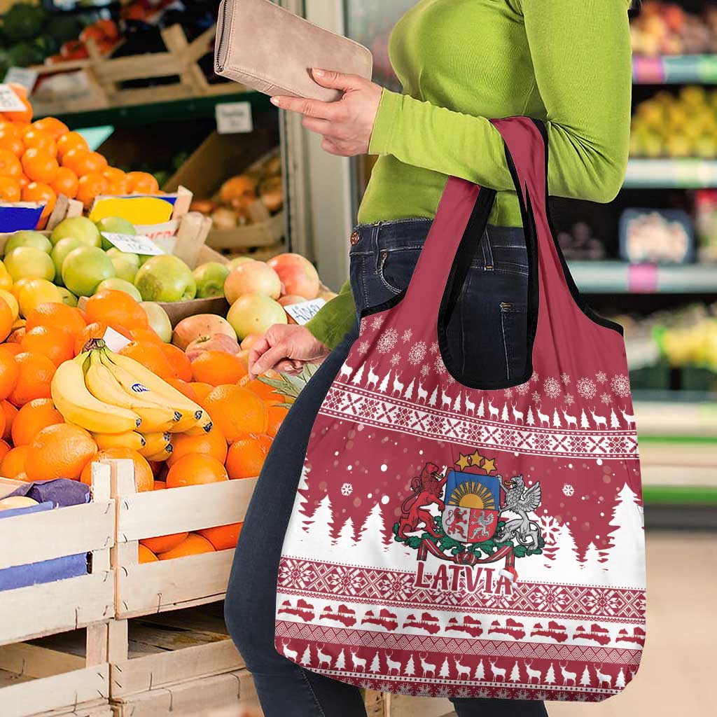 Latvia Christmas Grocery Bag Priecigus Ziemassvetkus - Wonder Print Shop