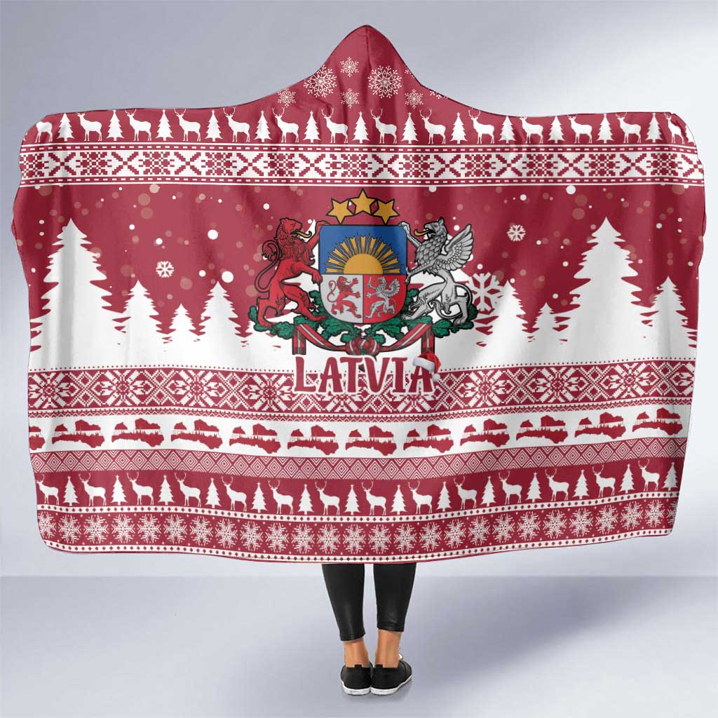 Latvia Christmas Hooded Blanket Priecigus Ziemassvetkus - Wonder Print Shop