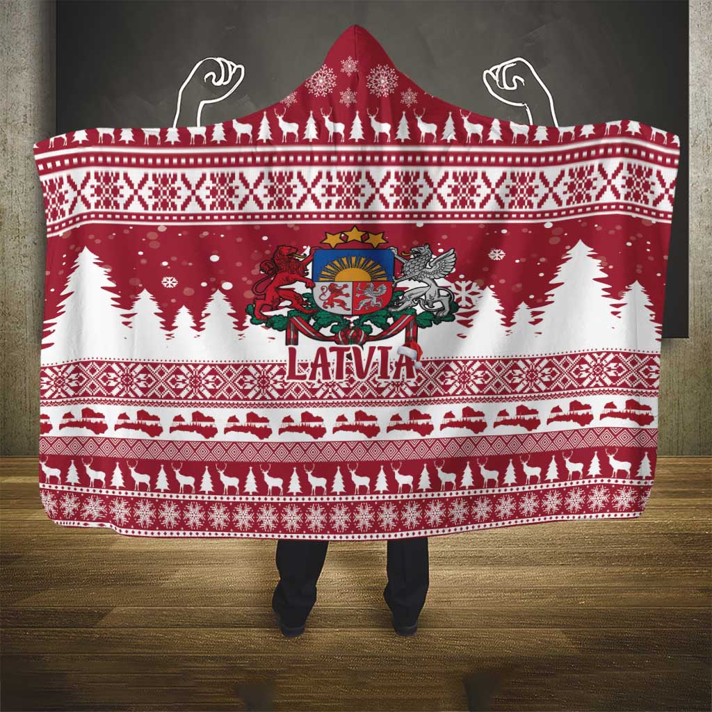 Latvia Christmas Hooded Blanket Priecigus Ziemassvetkus - Wonder Print Shop