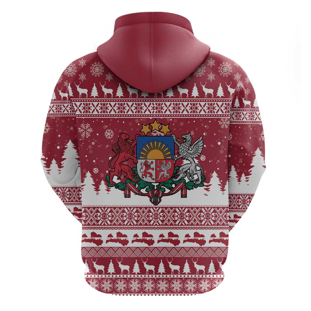 Latvia Christmas Hoodie Priecigus Ziemassvetkus - Wonder Print Shop