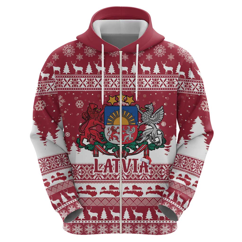 Latvia Christmas Hoodie Priecigus Ziemassvetkus - Wonder Print Shop